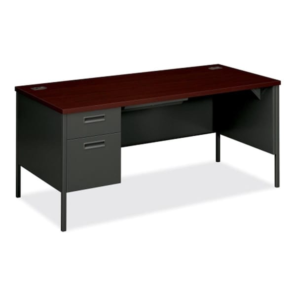 The Hon Co Left Single Pedestal Desk 66 in. x 30 in. x 29.5 in. Mahogany- CCL P3266LNS - main